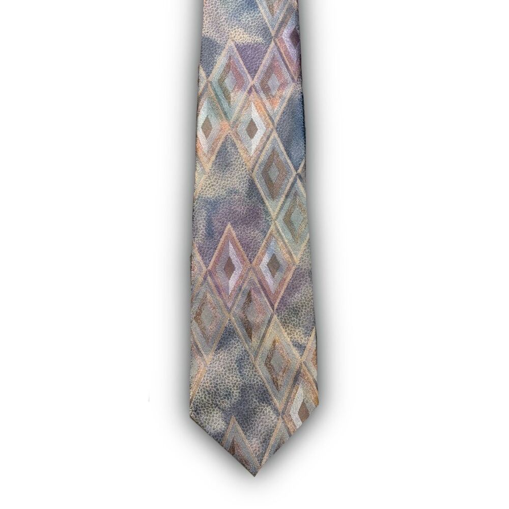 Oscar de la Renta Studio Abstract Diamond Silk Tie